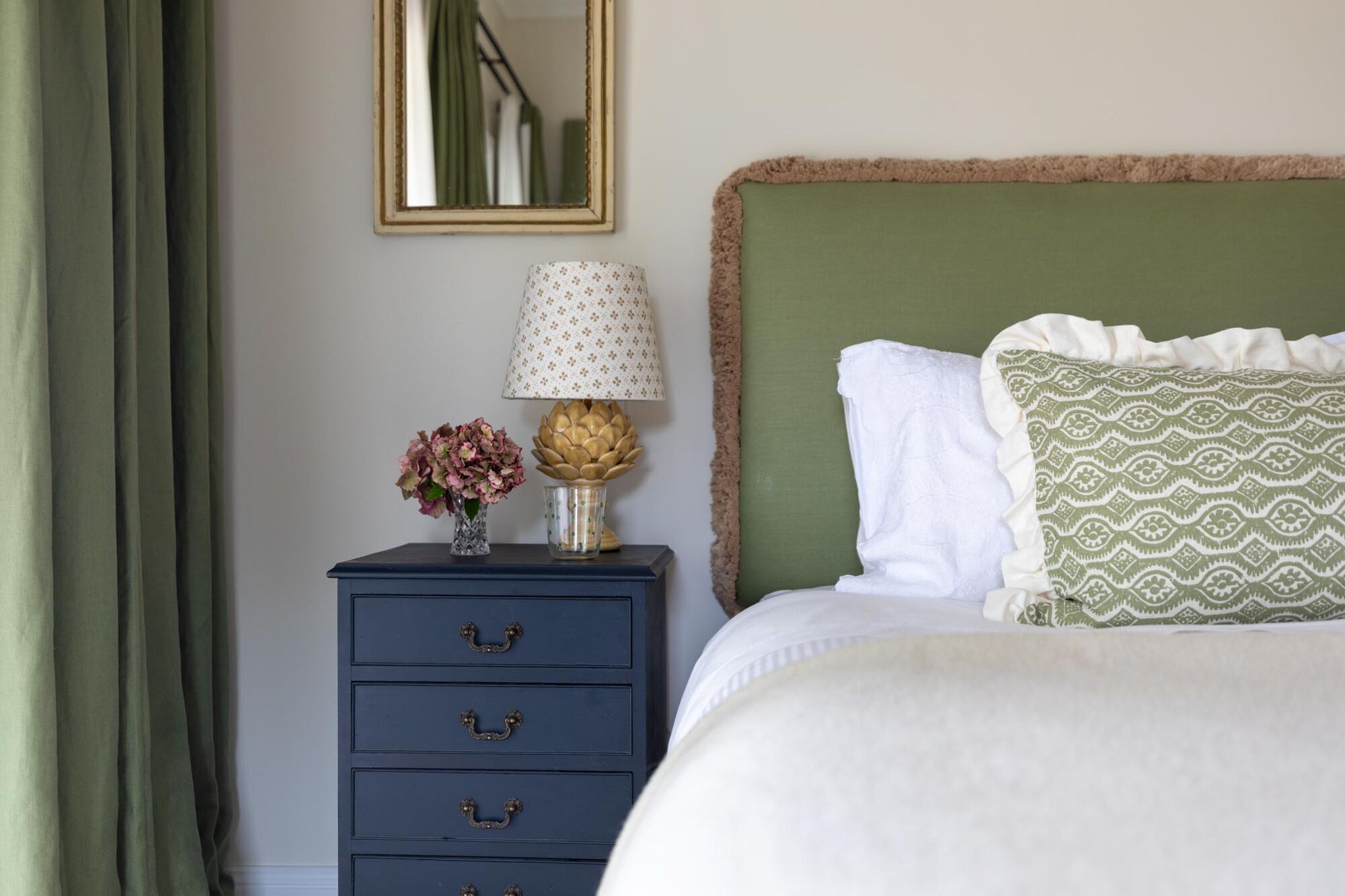 Green Linen Bedroom